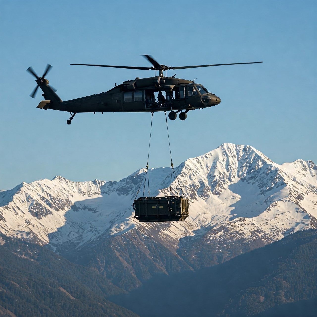 The use of cast urethane blocks to eliminate shock caused by containers containing military hardware during deployment